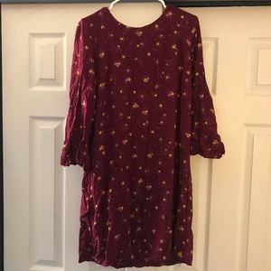 Old Navy Tunic Bell Sleeve Floral Keyhole Dress